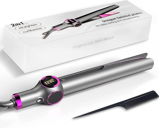 2-in-1 Professional Hair Curler & Flat Iron